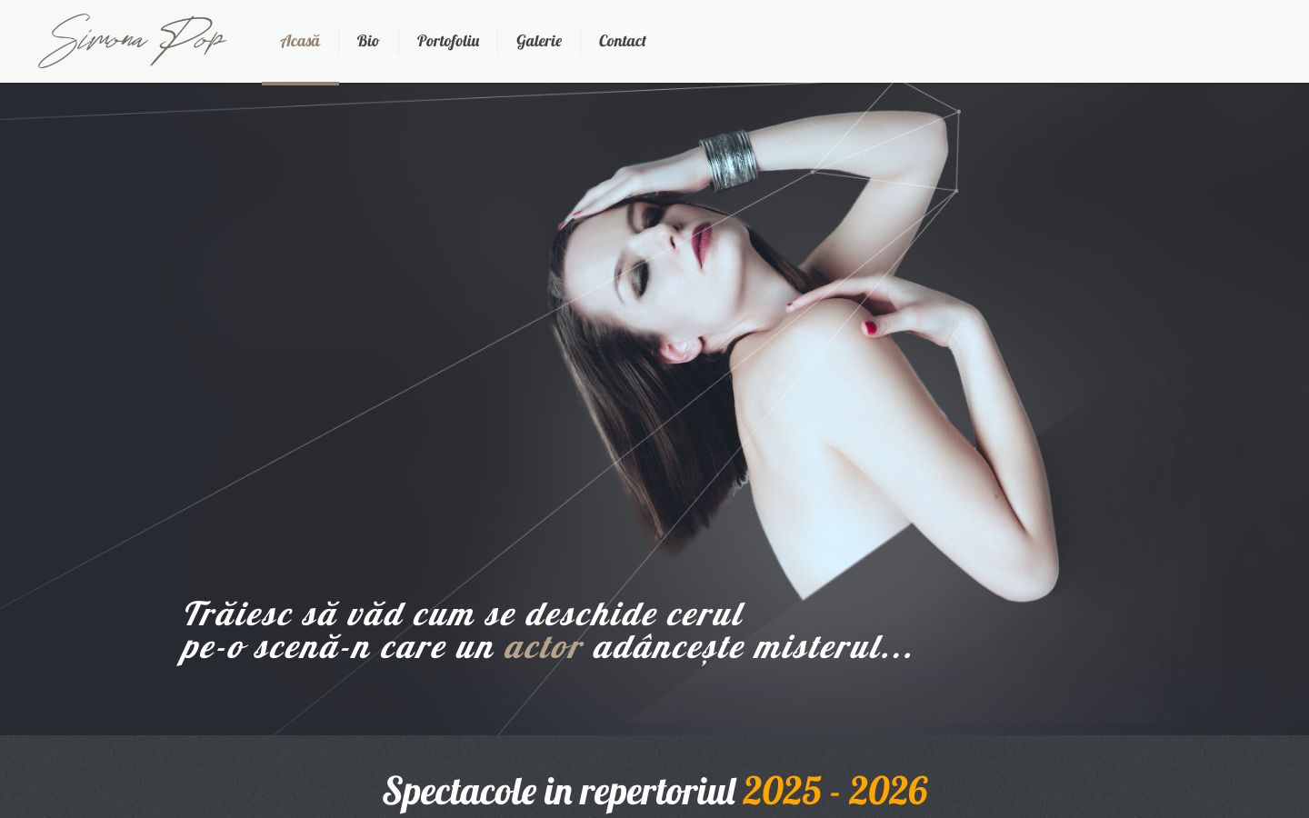 Pagina principală simona-pop.com, site de prezentare